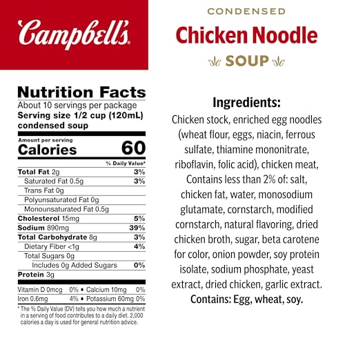 Campbell's Condensed Chicken Noodle Soup, 10.75 Ounce Can (Pack of 4)