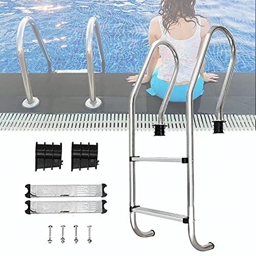 Escalera para piscina de acero inoxidable 2 peldaños miniatura 1