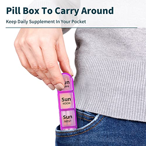 Image of Daviky Weekly Pill Organizer 4 Times a Day, Pill Box 7 Day, Medicine Organizer Portable for Travel with Removable Individual Pill Case Pill Container to Hold Daily Vitamin, Supplement and Medication