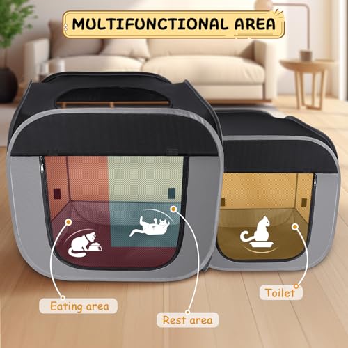 Image of Tailtastic Large Cat Playpen with Separate Areas,Outdoo&Indoor Cat Enclosures,Portable Pet Playpen for Indoor Cats,Puppy and Small Animals, Dog Playpen with Carrybag.