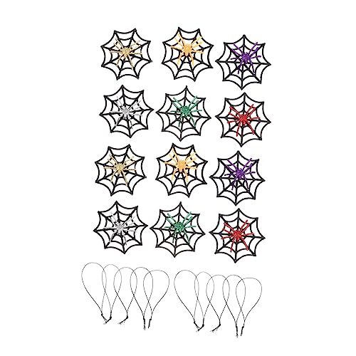 Toile d'araignée Halloween extensible avec fausses araignées réalistes