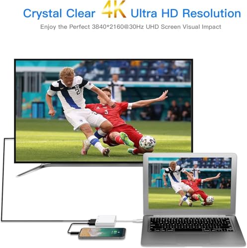 VVG USB C to 4K HD.MI Adapter for MacBook Pro/Air, 3 in 1 USB-C Digital AV Multiport Adapter with 4K 60Hz, 100W Charging, USB 3.0 5Gbps Data Port Compatible with Mac M1 M2 Laptop iPad Pro/Switch