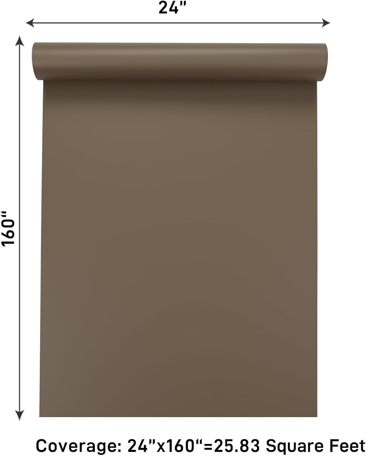 VaryPaper Matte Brown Peel and Stick Wallpaper 24"x160" Chocolate Brown Contact Paper for Countertops Cabinets Waterproof Self Adhesive Vinyl Solid Color Modern Wall Paper for Bedroom Living Room