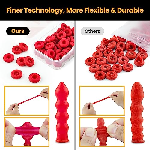 Image of Caulk Cap for Seal Caulking Tubes, Caulk Saver Sealer Caps for Caulk,Silicone, Roofing Cement-Red (Pack of 100) | Reusable Sealer for Caulking Tubes, Preserve Open Tubes, Seal Roofing Cement, Pack of 100