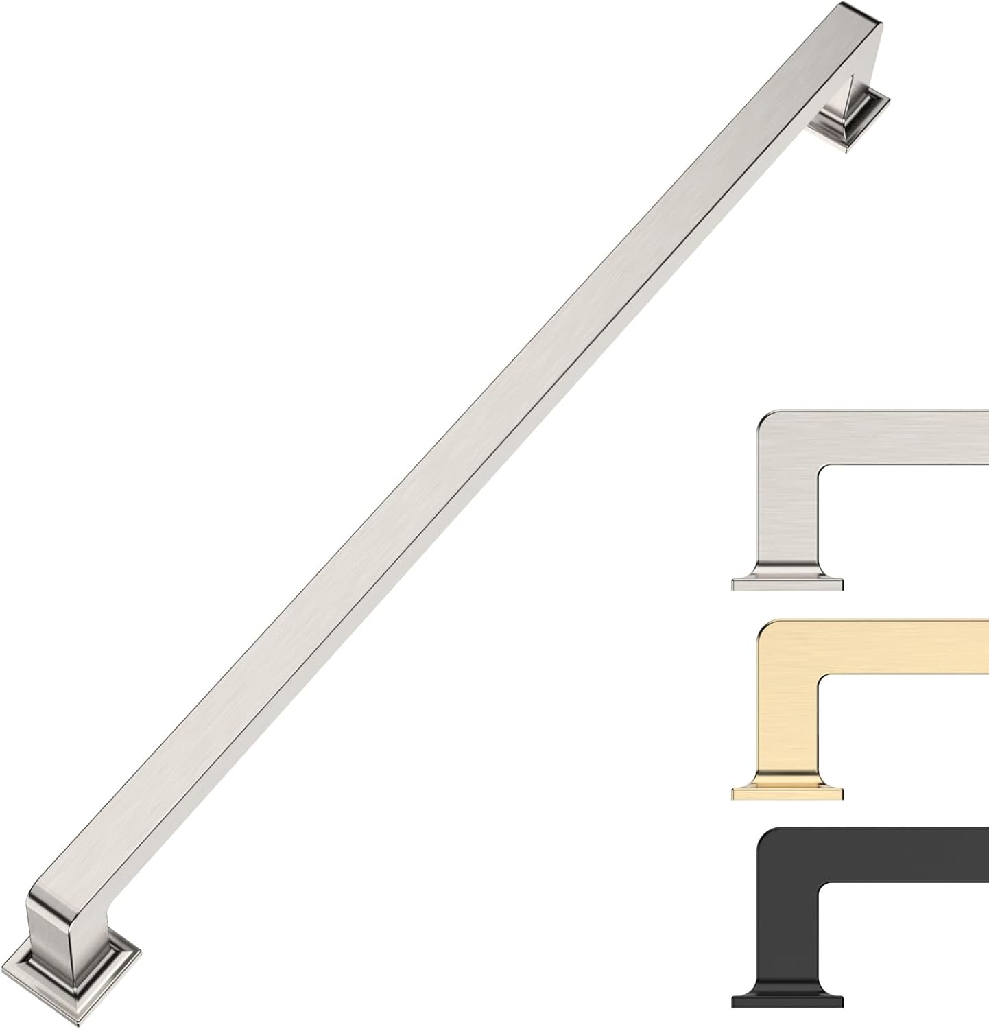 9BUILD 6 Pack 10 Inch Handles Brushed Satin Nickel