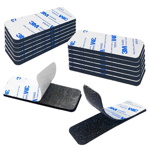 Elover 9448A Gewebeband 10cm x 3cm 12er– Schwarzes Nylon-Klettband mit abgerundeten Ecken, Hochfest & Rückstandsfrei für Auto, Möbel und Elektronik (100% Nylon, Selbstklebend)