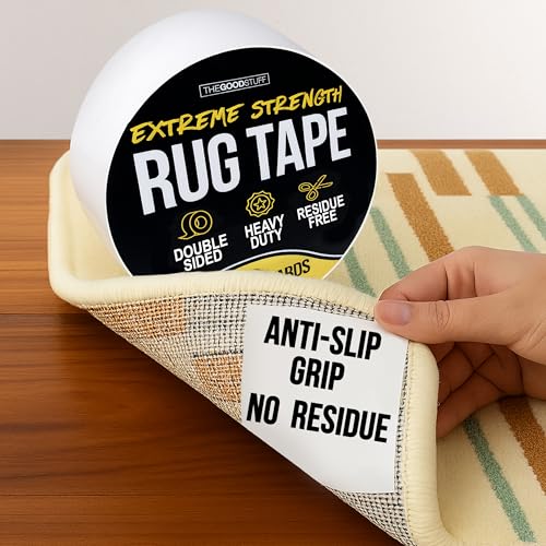 Double Sided Rug Tape [2 Inch x 30 yd] Carpet Tape for Securing Area Rugs to Carpets, Laminate, and Hardwood Floors, Easy to Remove and Restick Without Residue or Damage to Rug or Floor by The Good Stuff - Image 2
