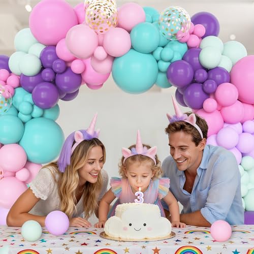 Image of Amandir 153 Pcs Pink Purple Balloons Arch Garland Kit Different Sizes