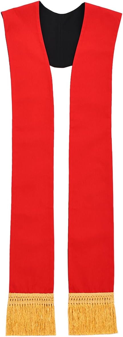 BLESSUME Church Priest Reversible Stole Pastor Mass Stole with Fringe