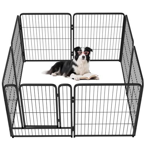 Image of Vivicreate 8 Panels Dog Playpen Indoor Outdoor Metal Pet Fence Portable Foldable Dog Pen Puppy Exercise Pen for Small Medium Dogs Yard RV Camping