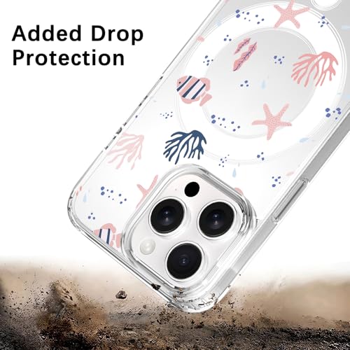 Coque iPhone 15 Pro Max compatible aimant ocean transparente fille - 6