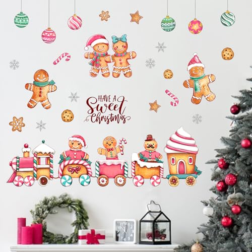 Vinilos decorativos Mfault muñeco jengibre Navidad 35x12 pulg