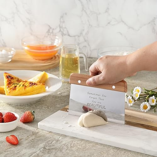 image for HAMMER IRON ALLEY 2PCS Bench Dough Scraper, Stainess Steel Kitchen/Pas