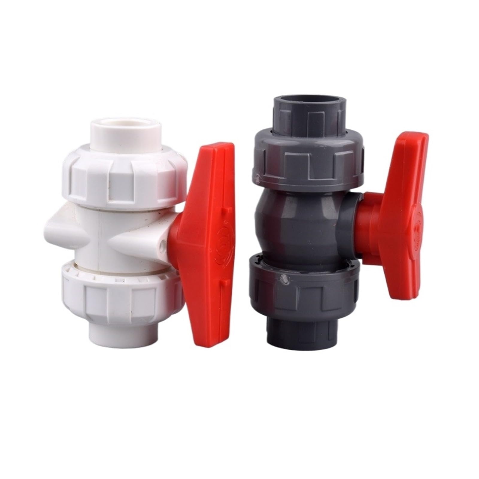 Valvola a sfera con passaggio totale, Valvola a sfera a doppia unione in PVC con connettore rapido for irrigazione da giardino(Upvc Grey Valve,ID 40 mm)