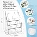 MaxGear Acrylic Brochure Holder 8.5 x 11 inch, 4 Tier Clear Literature Organizer Magazine Stand Display with Removable Divider for 4 x 9 inch Brochures, Pamphlet, Wall Mount or Countertop, 1 Pack