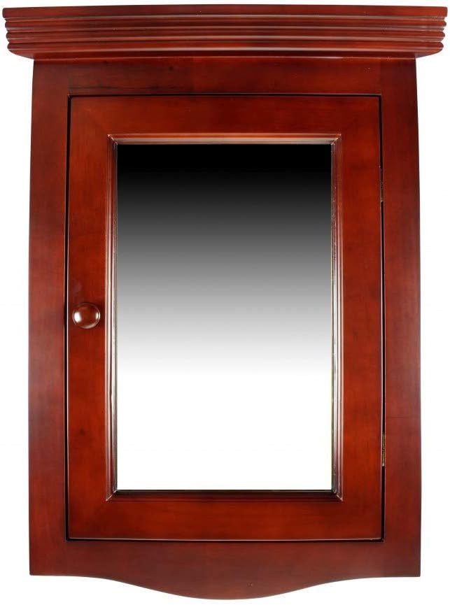 Amazon.com: Renovators Supply Corner Medicine Cabinet with Mirror - Wall Mount Wooden Bathroom ...