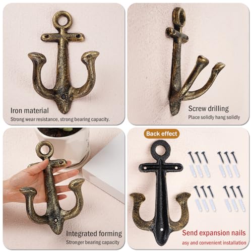 Notakia-Decorative-Wall-Mounted-Antique-Shabby-Chic-Metal-Home-Bathroom-Towel-Coat-Hooks-Hanger-Vintage-Rustic-Cast-Iron-Wall-Hooks-Large-Nautical-Towel-Hooks-4Pcs Notakia Decorative Wall Mounted Antique Shabby Chic Metal Home Bathroom Towel Coat Hooks Hanger Vintage Rustic Cast Iron Wall Hooks Large Nautical Towel Hooks 4Pcs