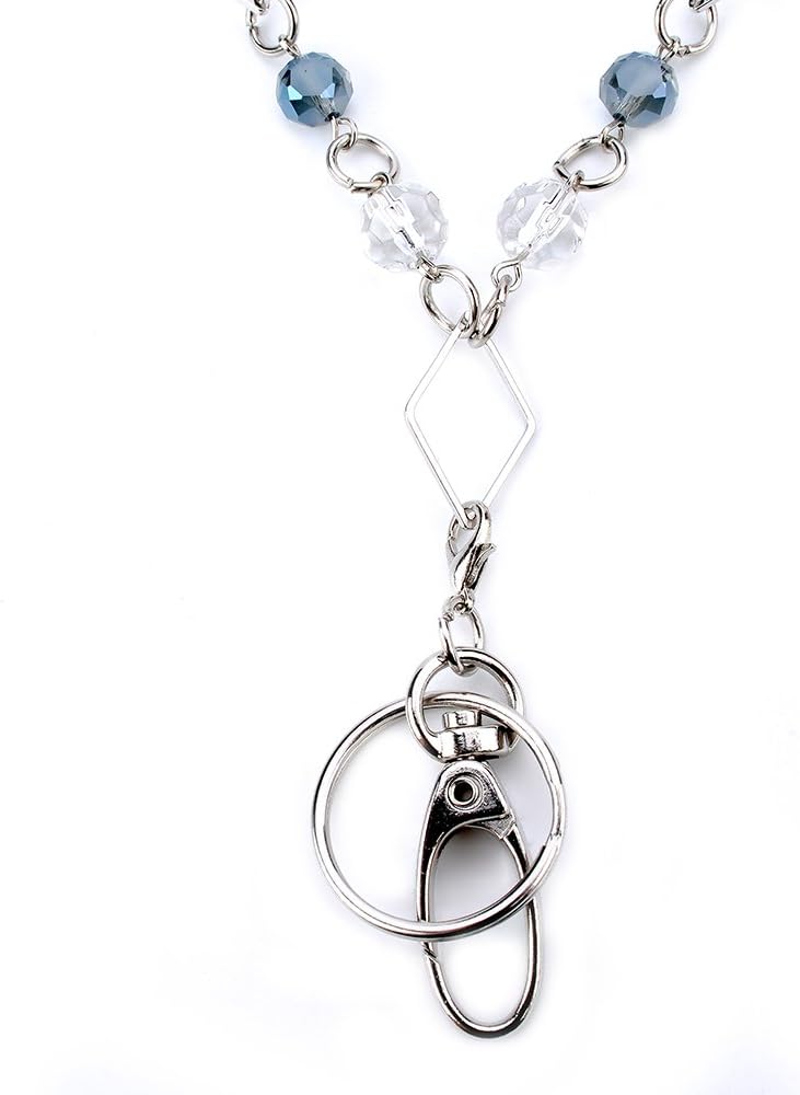Badge Lanyards ID Necklaces ID Badge Holder hold ID card and keys for OL fashionable and beautiful, Stainless steel chain - Image 3