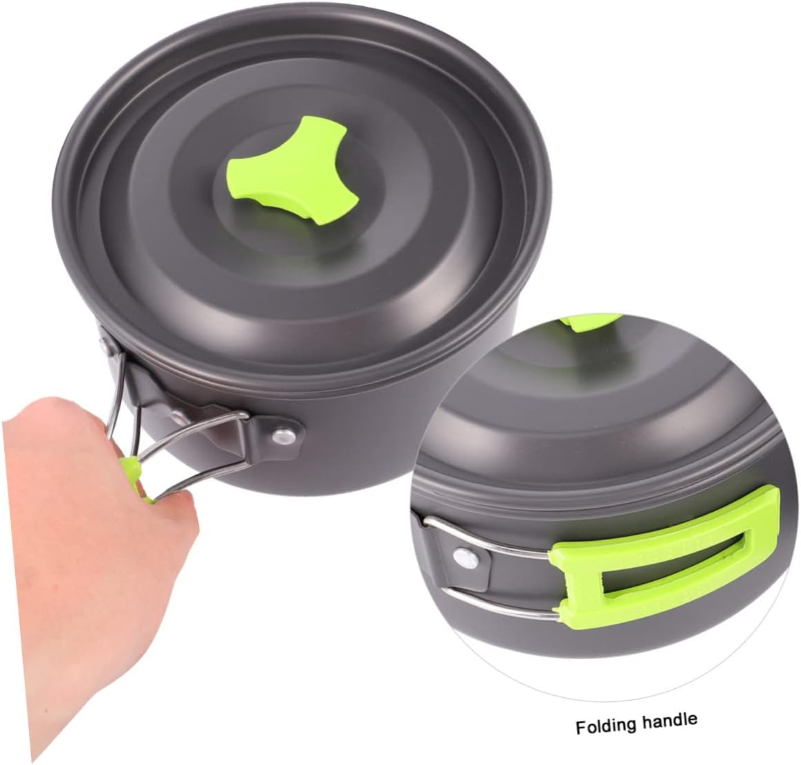 12-pc Camping Cookware Set Outdoor Cooking Pot Pan Utensils Portable Picnic Tableware for 1-2 People