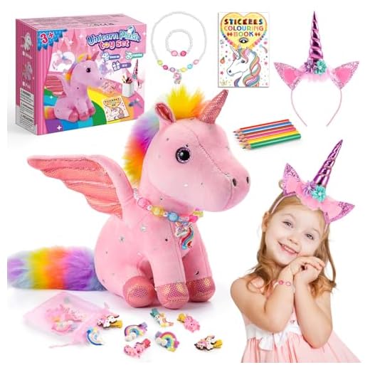 EUCOCO Peluche Licorne Cadeau Fille 3 4 5 6 Ans, Jouet Fille 3-6 Ans Licorne Peluche Fille Loisirs Créatifs Fille 3 4 5 6 Ans Anniversaire Cadeaux de Pâques Kit Bracelet Fille Jouet Enfant 3-8 Ans