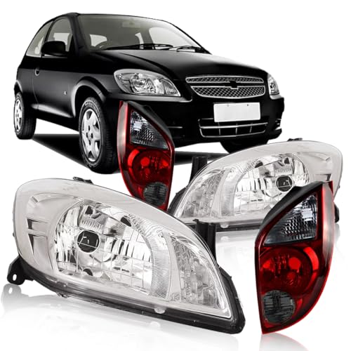 Kit Par Farol Celta Cromado + Par Lanterna Fumê 2007 À 2015