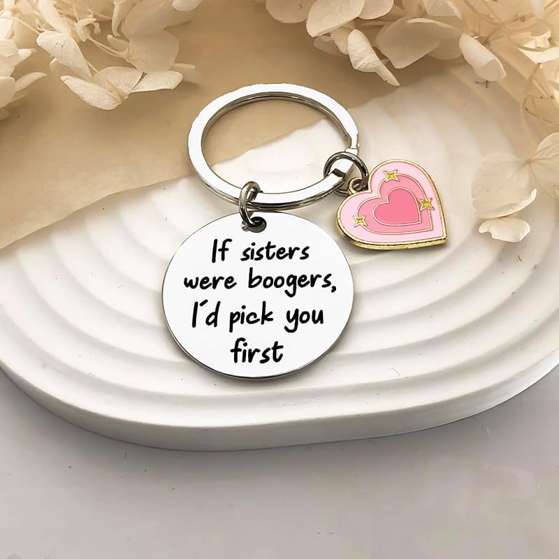 Funny Gifts For Best Sister Birthday Gifts From Women Man Christmas Valentines Graduation Jewelry Present From Sisters Brother Ideas If Sisters were Boogers Keyring - Image 4