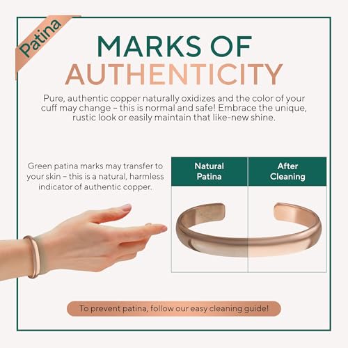 Image of TheraCopper Pure Copper Bracelets for Women & Men, Cuff