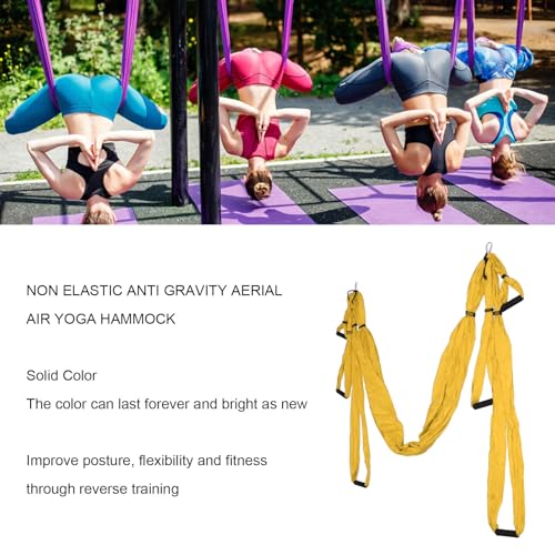 Swing de yoga aérien jaune avec hamac réglable en polyester - 8