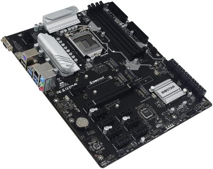 Angled view of Biostar TZ590-BTC Duo Motherboard