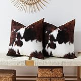 JOJUSIS Pack of 2 Cowhide Printing Pillowcases Decorative Throw Pillow Covers Couch Cushion Case Sof
