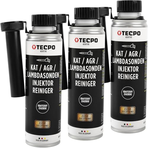 TECPO 3X 300ml Katalysator AGR Lambdasonde Injektor Reiniger Benzin Additiv
