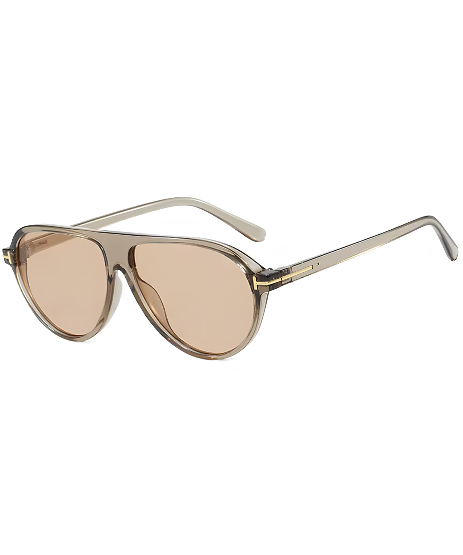 Oversized Vintage Aviator Sunglasses for Men and Women | Stylish Retro Flat Top Frame Shades, Trendy Champagne Tinted Lens Goggles - Unisex UV400 Protection Branded Eyewear | MEKOV-image-8
