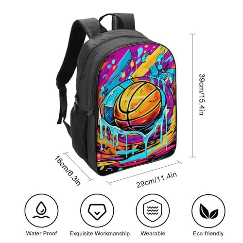 Mochila escolar infantil de basketball con espalda acolchada de 40x28x16cm 2