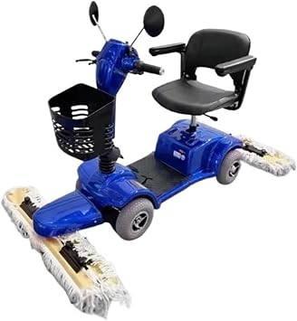 Walk Behind Manual Push Floor Sweeper Driving Electric Dust Cart, Commercial Floor, Property Factory Workshop, Cleaning Vehicle, Floor Blue