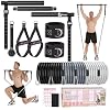 Pilates Bar Kit with Resistance Bands+ Pull Up Assistance Bands,Up to 300 lbs Assistance(Black+Orange)