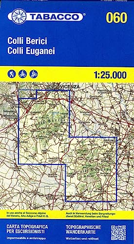 Colli Euganei - Abano e Montegrotto Terme. Carta topografica in scala 1:25.000, antistrappo, impermeabile, fotodegradabile. Ediz. multilingue: Tabacco Wanderkarte 1:25000: 60