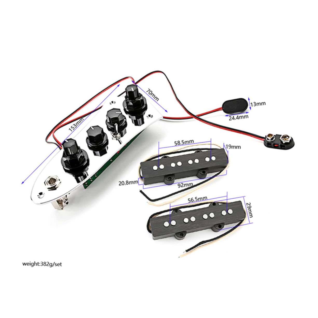 ifundom 4-string Bass Pickup Kit Bass Sturdy Construction Enhance Bass Sound for Players Bands