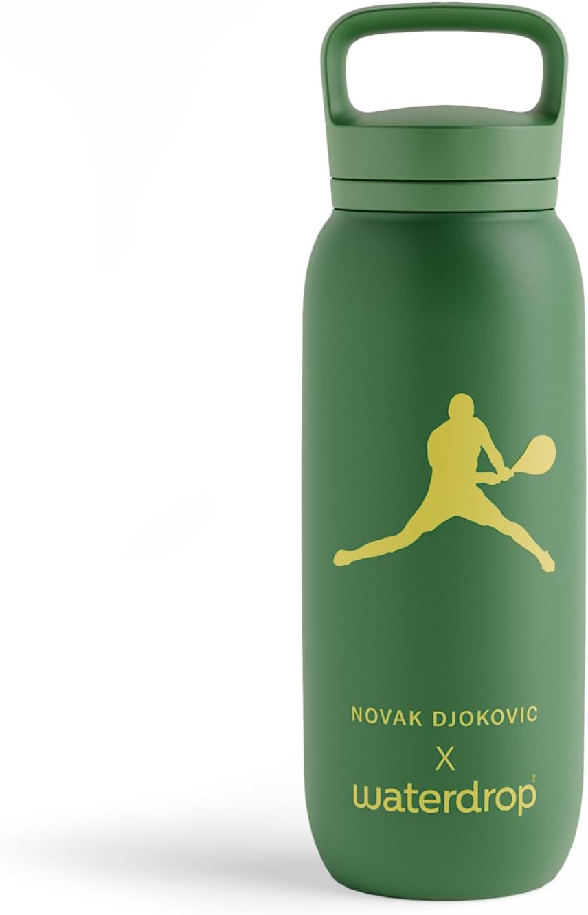 x Novak Djokovic - Steel Bottle 20 oz - Stainless Steel Flask, Vacuum Insulated & Double Walled - 12h Hot, 24h Cold - Leak-proof Drinks Bottle