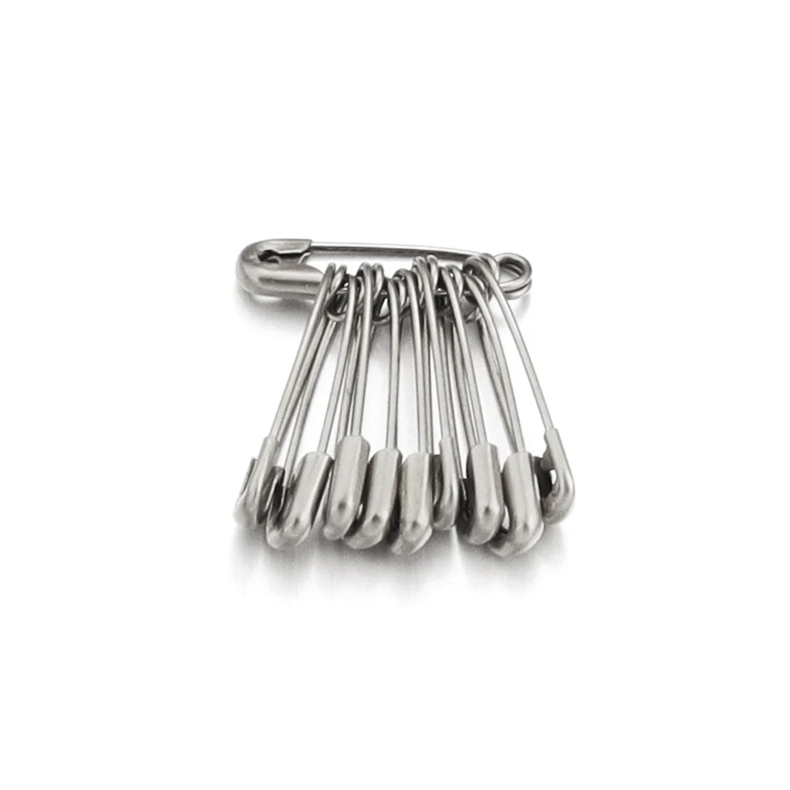 Pins 10Pcs/pack Stainless Steel Pins 20-56mm Color Brooches For Home Garment Sewing Tool Accessories(Steel color 20mm)
