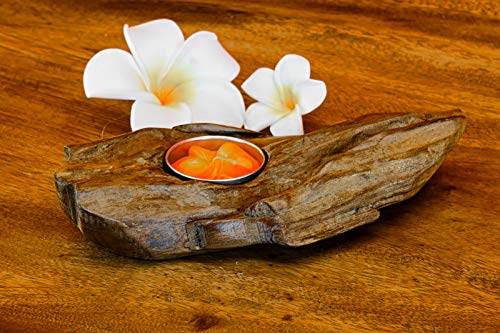 Wurzelholz Kerzenständer - Teak Teelichthalter Formen - Dekoration aus Teak Wurzelholz (Natur - 1 Licht)