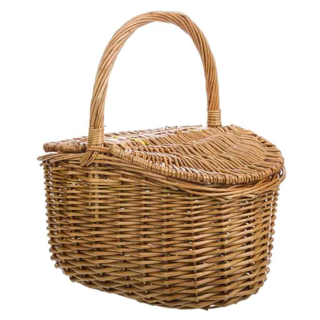Cesta con tapas de mimbre marrón 32x21x16/32