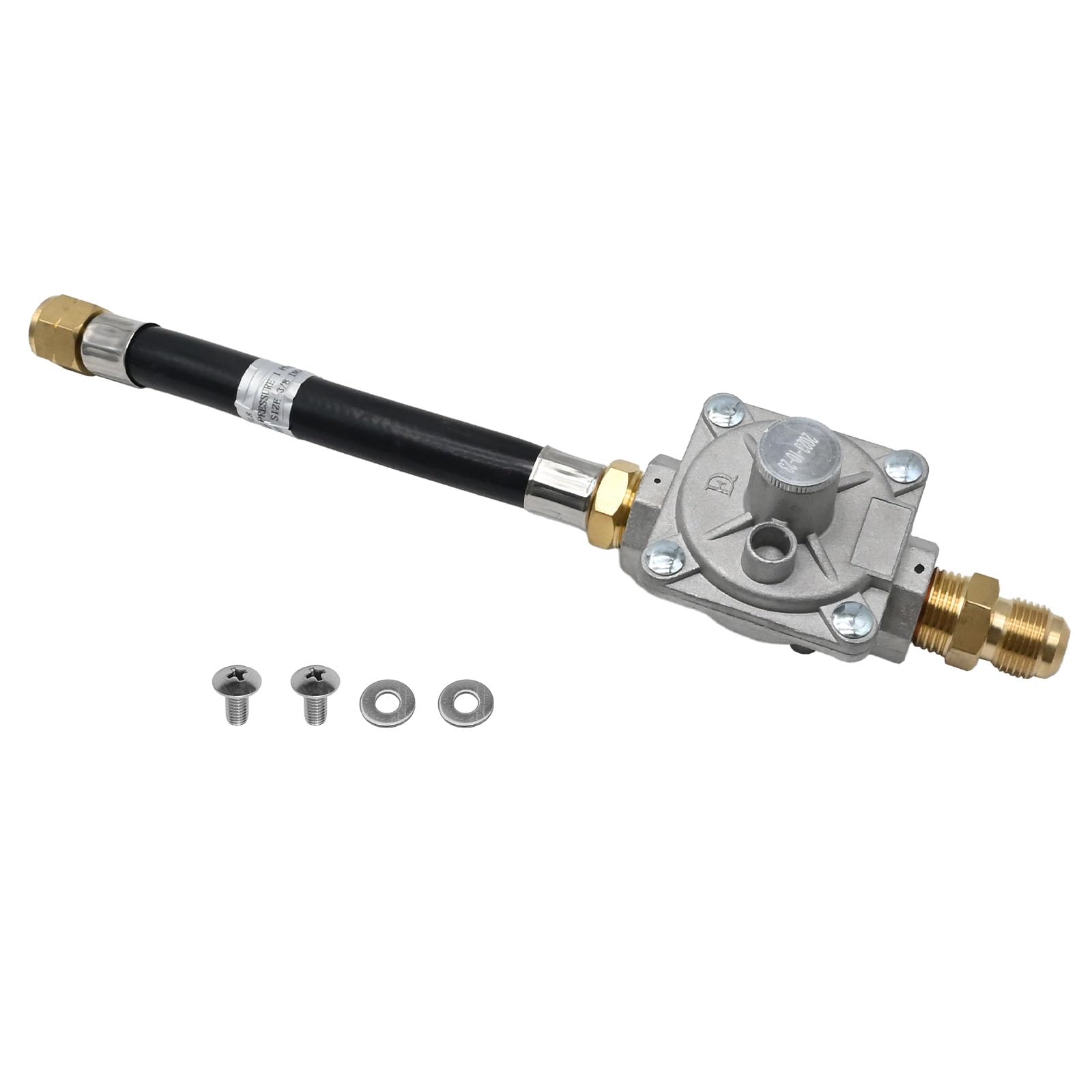 Regulador de presión de gas natural, presión de entrada de 1/2 PSIG y presión de salida de 10.2 cm, para parrilla, hoguera, estufa y más | Bengala macho de 1/2 pulgada x adaptador hembra de 3