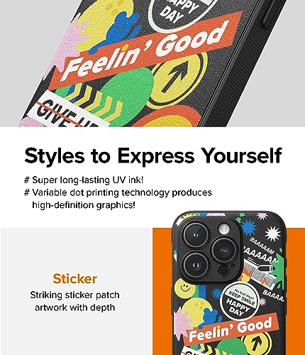 Image of Ringke Onyx Compatible With iPhone 15 Pro Case Cover Rugged Flexible Durable Anti-Slip Tpu Protection Shockproof iPhone 15 Pro Back Cover - Sticker, Multicolour