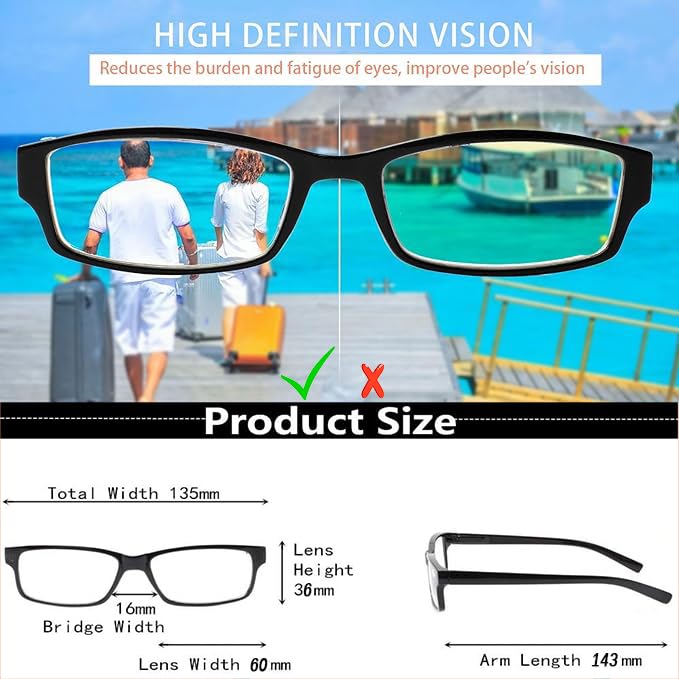 Voitead Reading Glasses Anti Eyestrain Computer for Women and Men Readers, Reading Glasses Blue Light Blocking 4.0