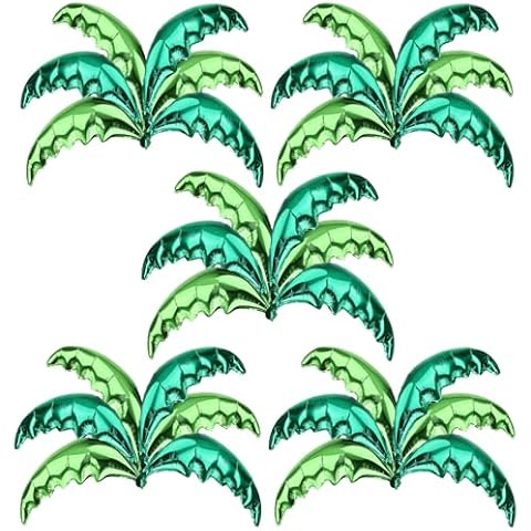 MAIAGO 30PCS Palm Tree Leaves Balloons, Hawaiian Tropical Coconut Palm Leaves Balloons Helium Foil Green Leaf Balloons for Hawaii Luau Tropical Birthday Party Cover