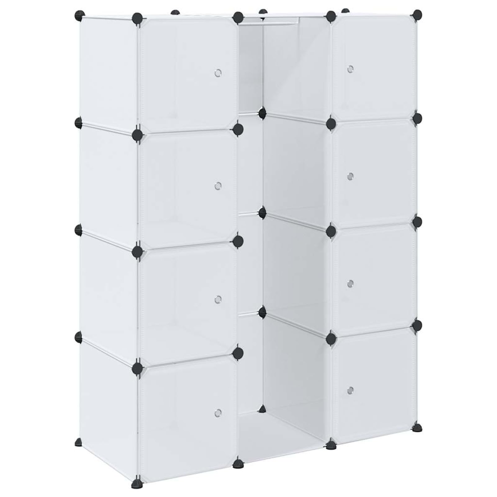 Homgoday Armario portátil, Guardarropa Combinado, Organizador de Almacenamiento Modular Armario Modular con 9 Compartimentos Blanco 37x115x150 cm