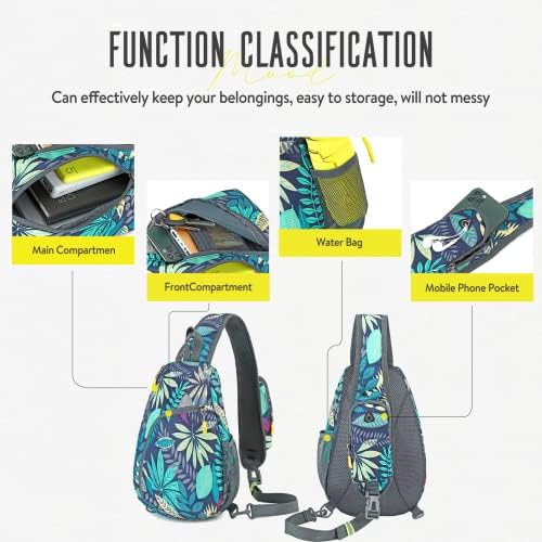 Luckits Sling Bag for Men Women, Crossbody Backpack Shoulder Bag Waterproof Daypack Casual Rucksack One Strap Side Bag Chest Bag with Headphone Hole for Outdoor Walking Travel Cycling Running Hiking