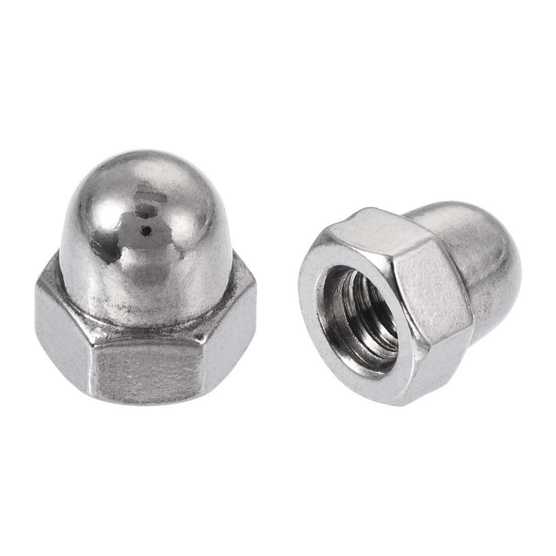 Uxcell Silver Sourcingmap Acorn Hex Cap Nuts - 20Pcs M4 Dome Nuts 304 Stainless Steel Hexagon Decorative Cap Nut For Screws Bolts Tone