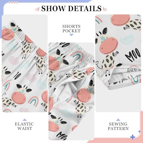 Milk Cow Rainbow Boys Long Pants Soft Trousers Elastic Waist Kids Lounge Bottoms with Pockets S-XL4