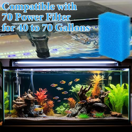 Image of Threlaco 6 Pack Foam Filters Compatible with AquaClear 70 Power Filter, Aquarium Foam Insert, Replacement Sponge Pads for Use in Freshwater & Saltwater Aquarium